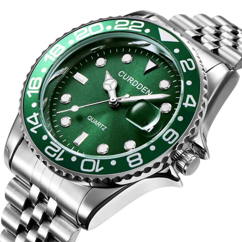 Men's Hip-Hop Steel Quartz Watch with Calendar