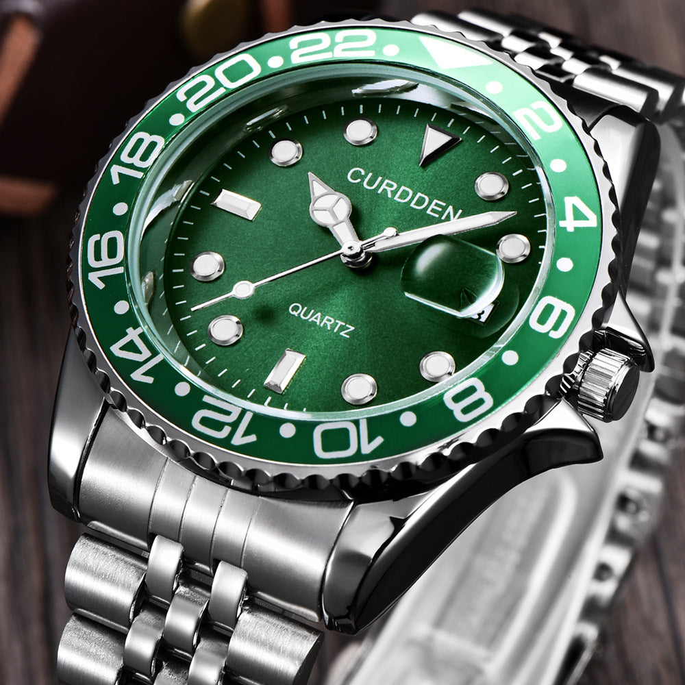 Men's Hip-Hop Steel Quartz Watch with Calendar