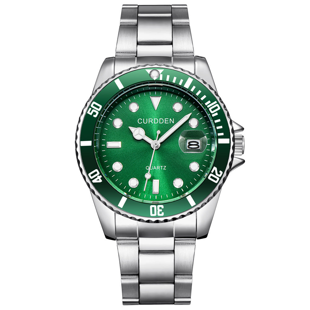Men's Hip-Hop Steel Quartz Watch with Calendar