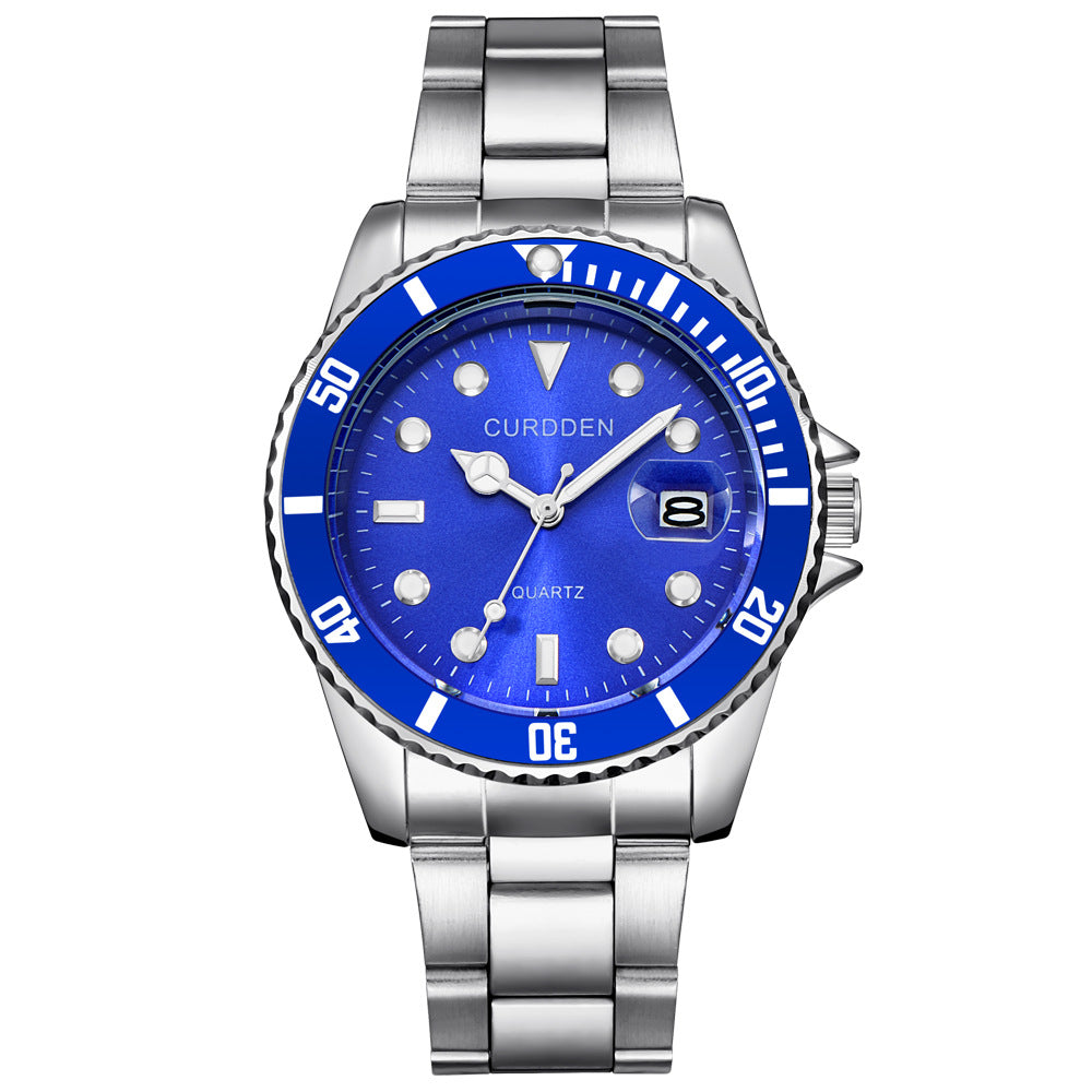 Men's Hip-Hop Steel Quartz Watch with Calendar
