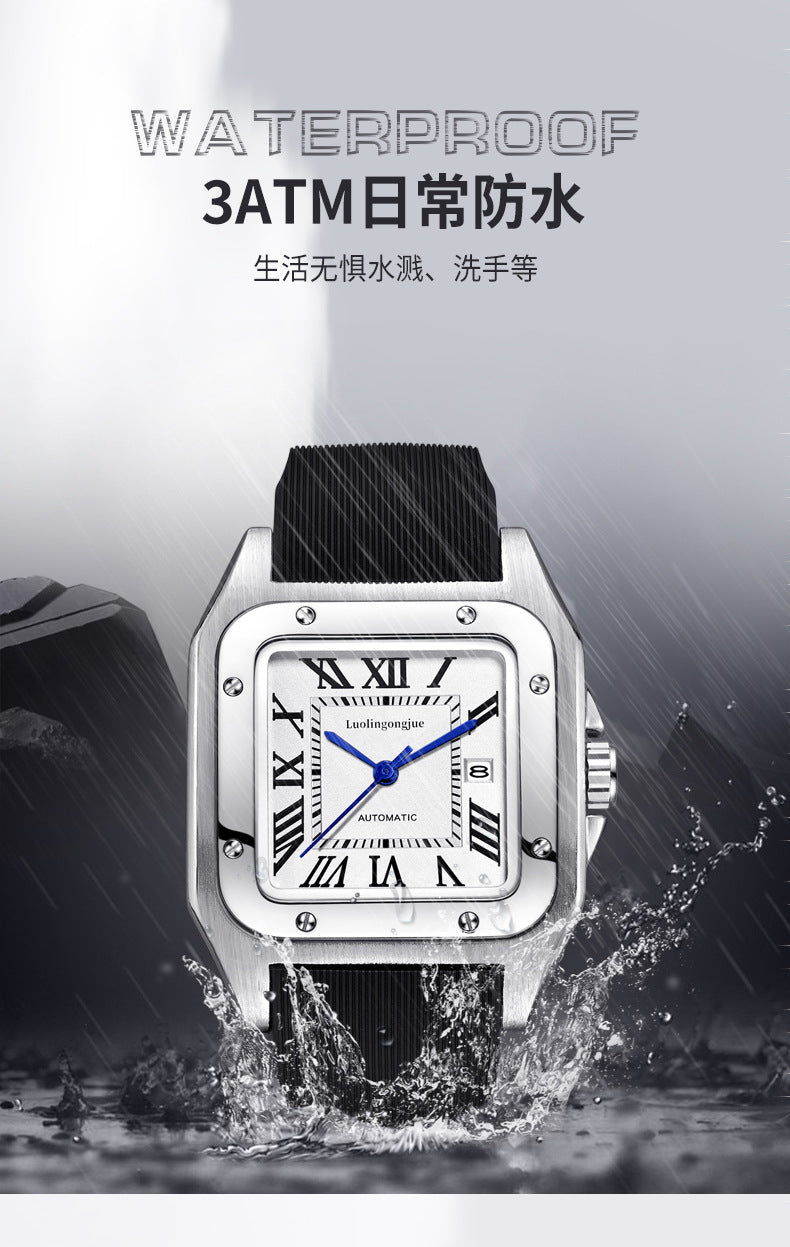 Men's Skeleton Automatic Mechanical Watch, Waterproof
