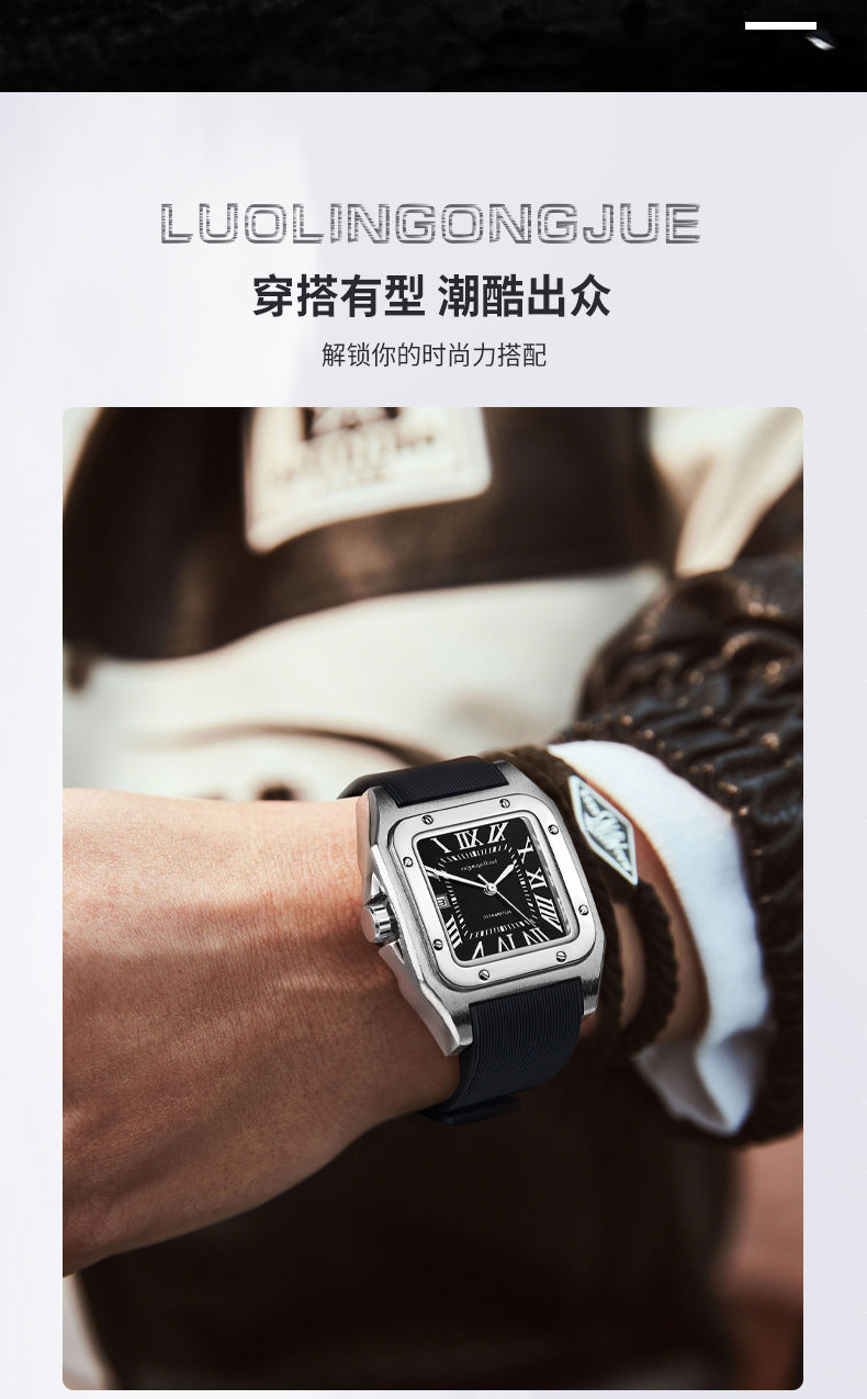 Men's Skeleton Automatic Mechanical Watch, Waterproof