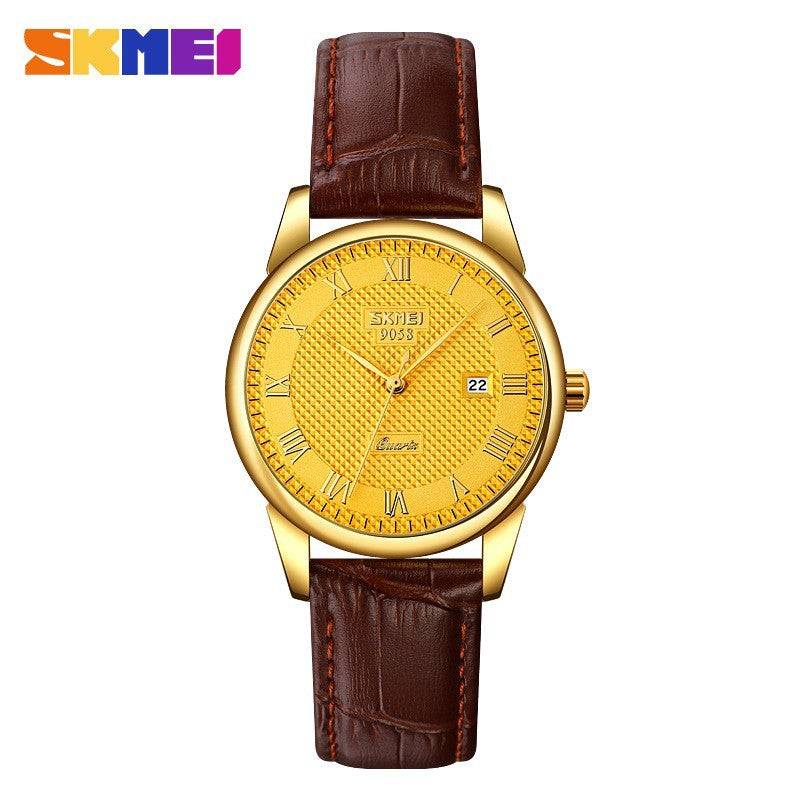 Classic Retro Couple's Watch — His & Hers, Genuine Leather Band