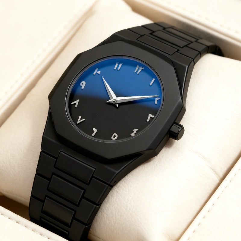 Arabic Numeral Quartz Watch, Waterproof & Casual