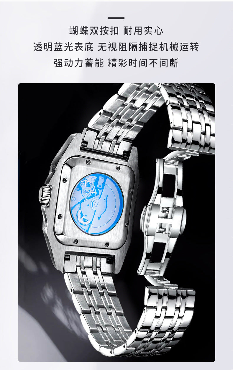 Men's Skeleton Automatic Mechanical Watch, Waterproof