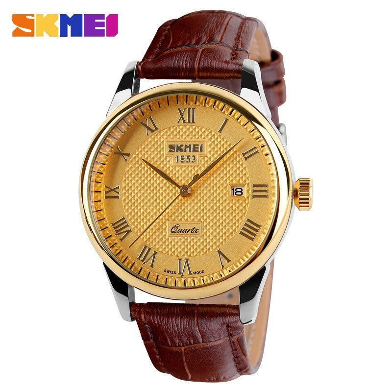 Classic Retro Couple's Watch — His & Hers, Genuine Leather Band