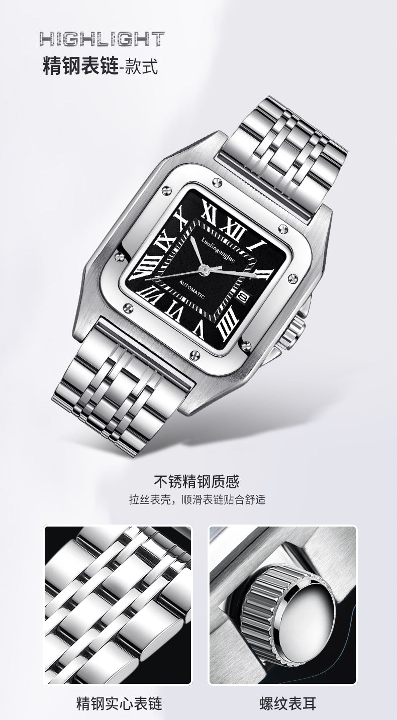 Men's Skeleton Automatic Mechanical Watch, Waterproof
