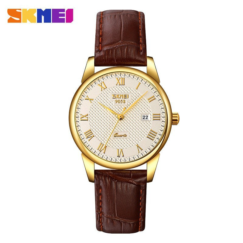 Classic Retro Couple's Watch — His & Hers, Genuine Leather Band