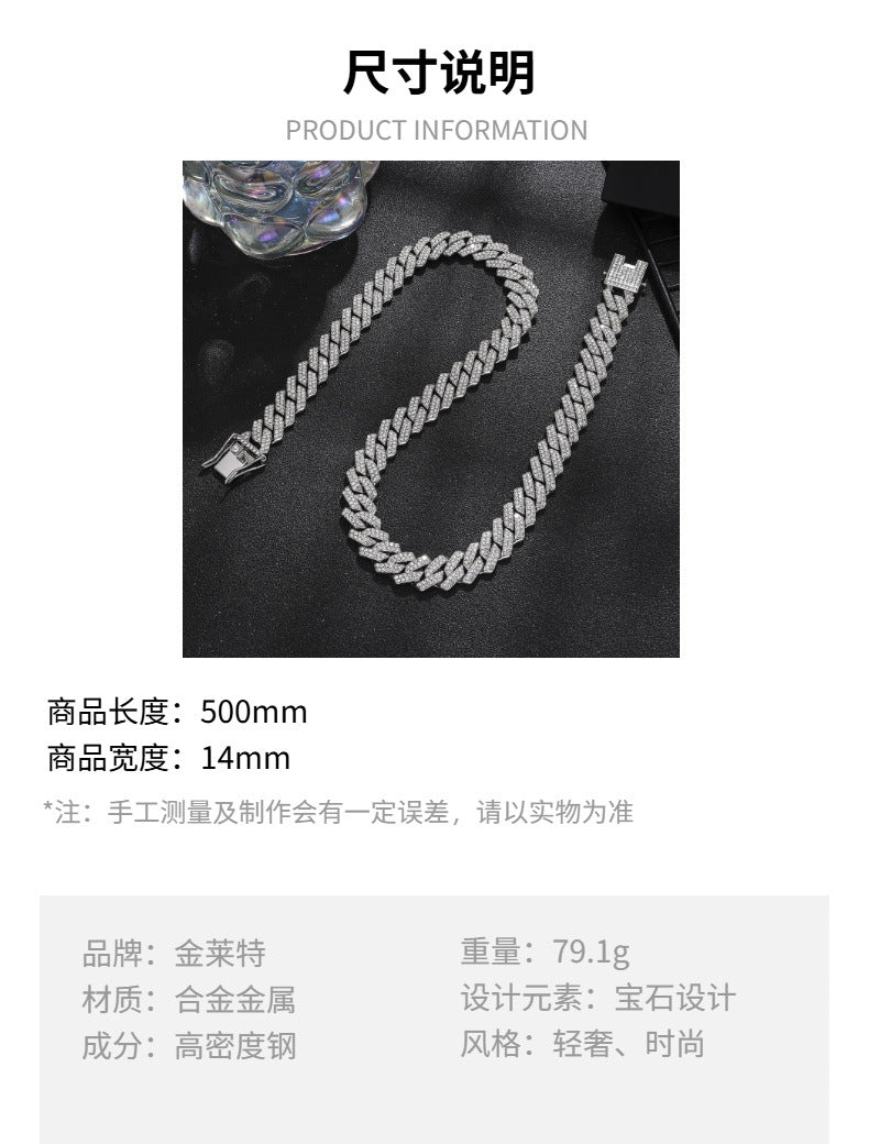 16-Piece Diamond Watch & Cuban Bracelet Set