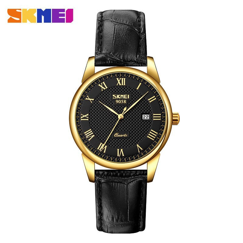 Classic Retro Couple's Watch — His & Hers, Genuine Leather Band