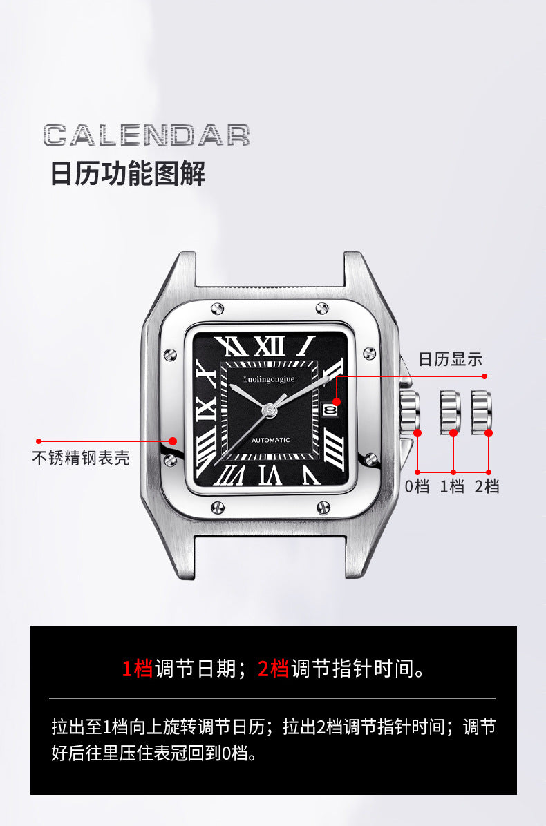 Men's Skeleton Automatic Mechanical Watch, Waterproof