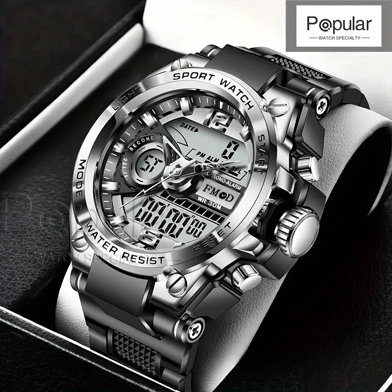 Men's Digital Military Sport Watch, LED Display