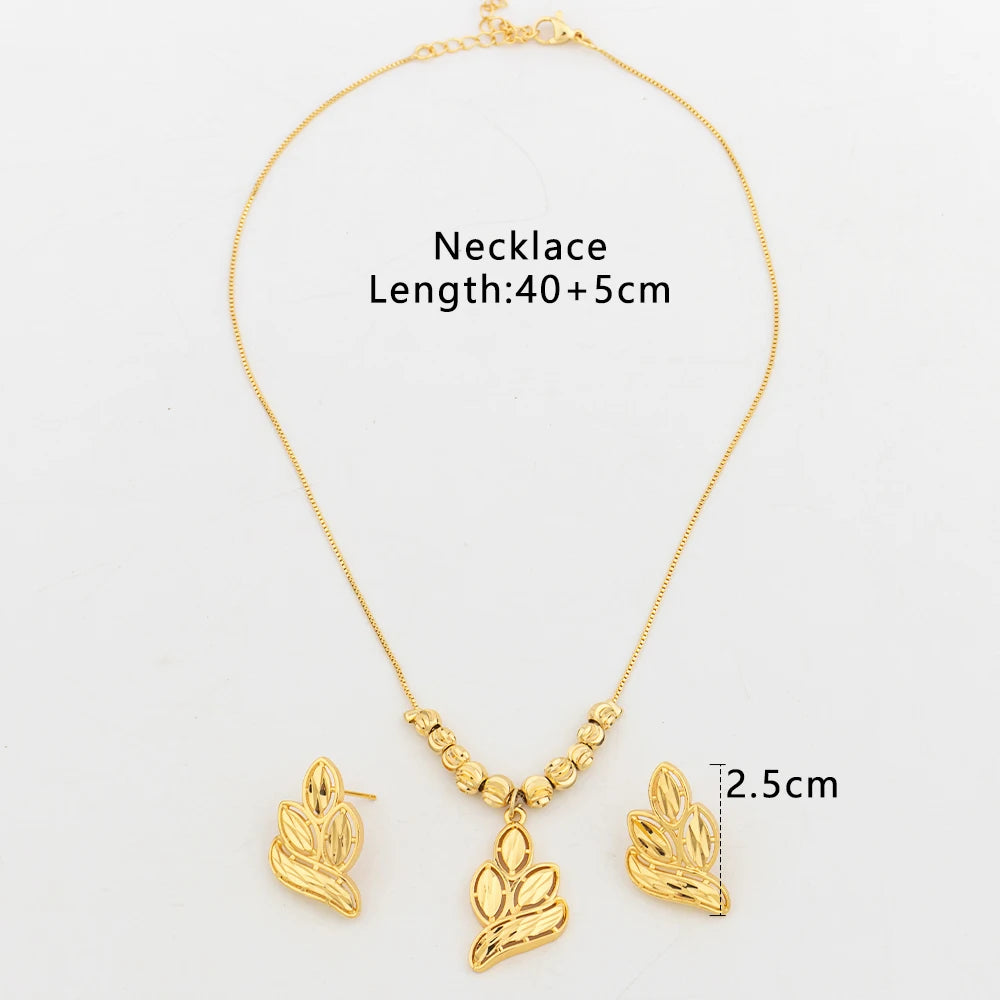Italy Gold Plated Jewelry Set – Earrings & Necklace