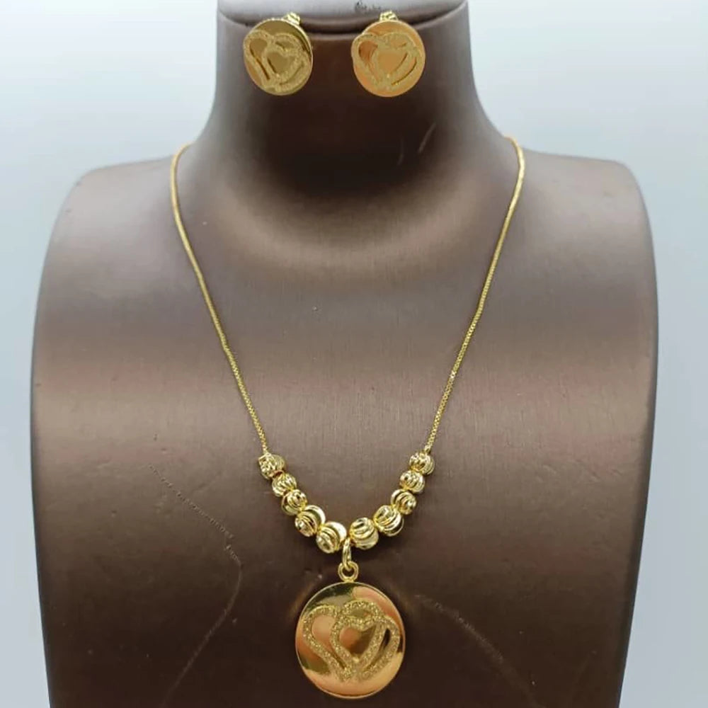 Italy Gold Plated Jewelry Set – Earrings & Necklace