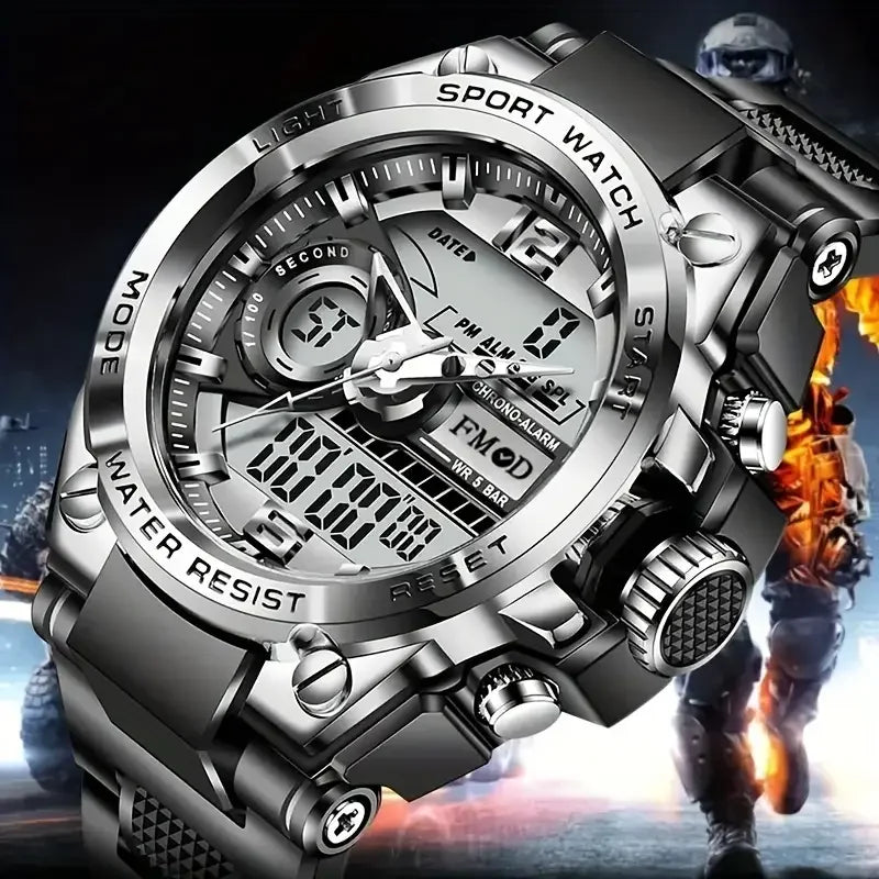 Men's Digital Military Sport Watch, LED Display