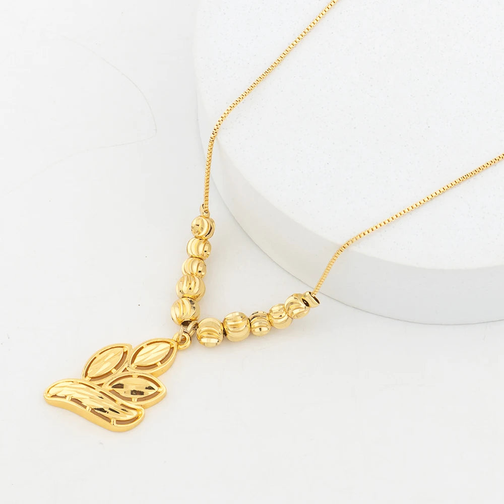 Italy Gold Plated Jewelry Set – Earrings & Necklace