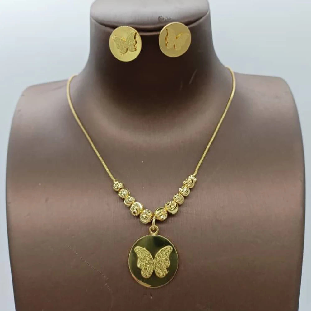 Italy Gold Plated Jewelry Set – Earrings & Necklace