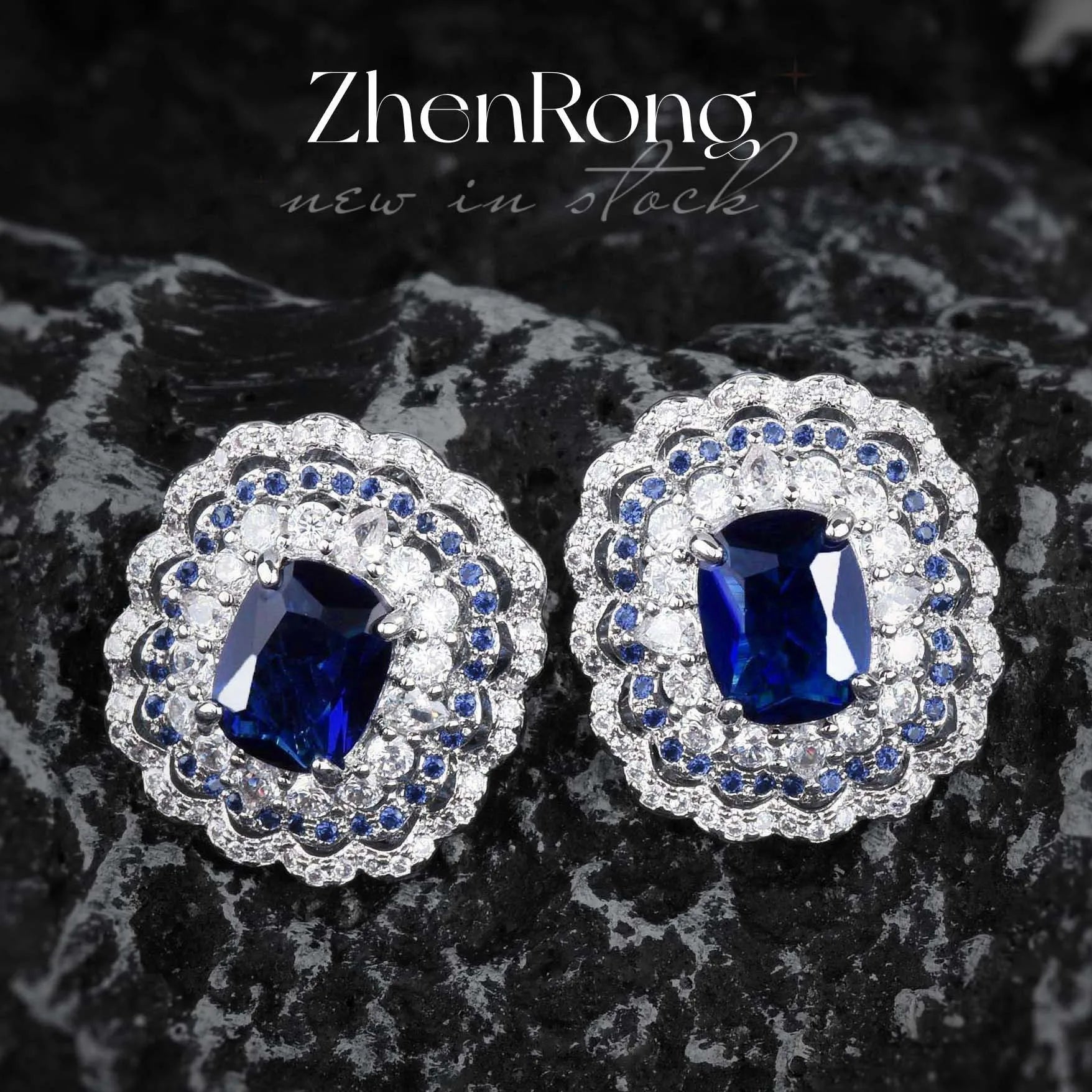 Royal Sapphire-Style Wedding Jewelry Set